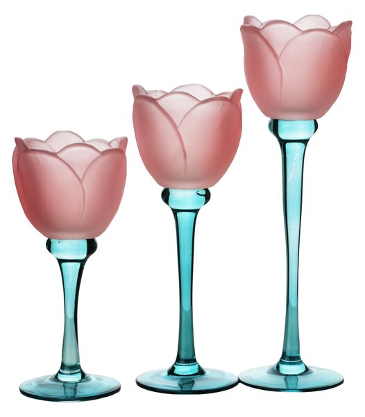 Mondex Svícen Julietta 19 cm modrý/růžový