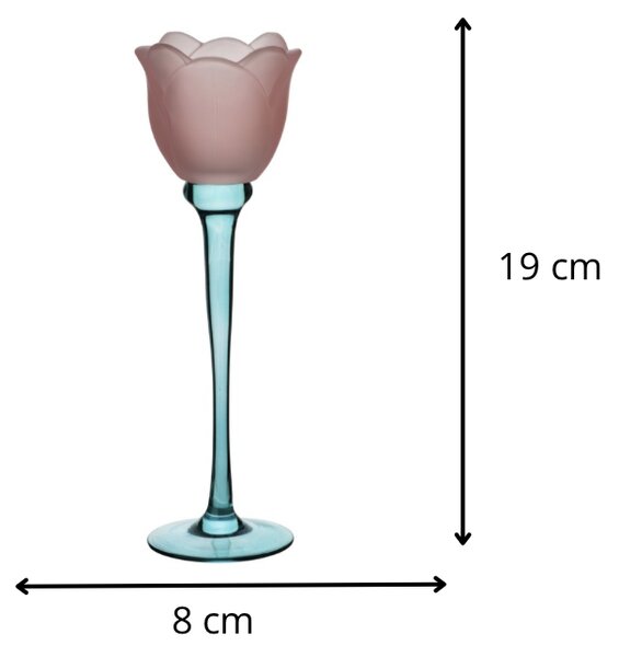 Mondex Svícen Julietta 19 cm modrý/růžový