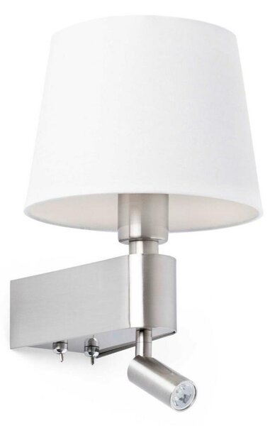 FARO ROOM nástěnná lampa, bílá, se čtecí lampičkou