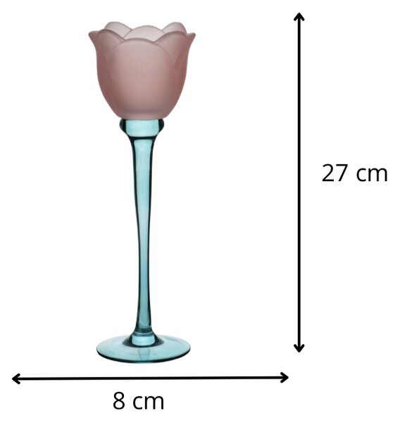 Mondex Svícen Julietta 27 cm modrý/růžový