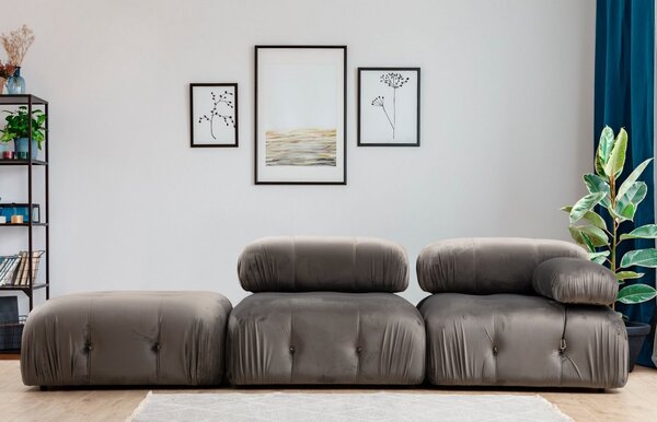 Hanah Home Taburet Bubble 95 cm samet šedý