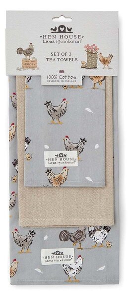 Bavlněné utěrky v sadě 3 ks 45x65 cm Hen House – Cooksmart ®