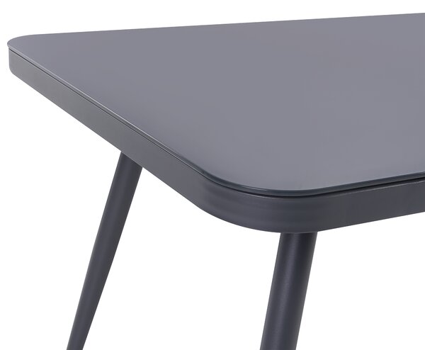 Zahradní jídelní stůl LIPARI 140 cm 80 cm Sklo Šedá
