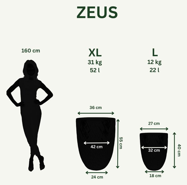 Keramický květináč Zeus - Císařská červená L (32 x 40 cm)