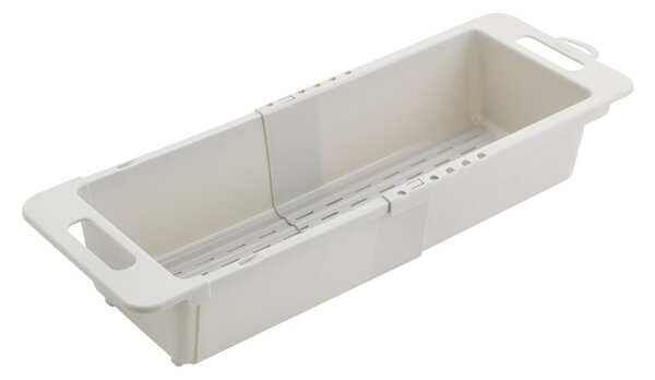 Šedý nastavitelný plastový teleskopický odkapávač do dřezu 52x18 cm – Metaltex