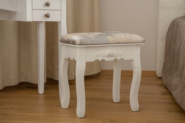 Taburetka VINTAGE bílá PHO8447
