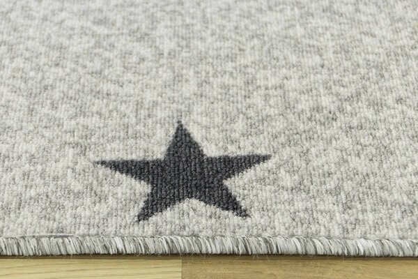 Balta Kusový koberec Stars Mix Hvězdy světle šedý Rozměr: 150x300 cm