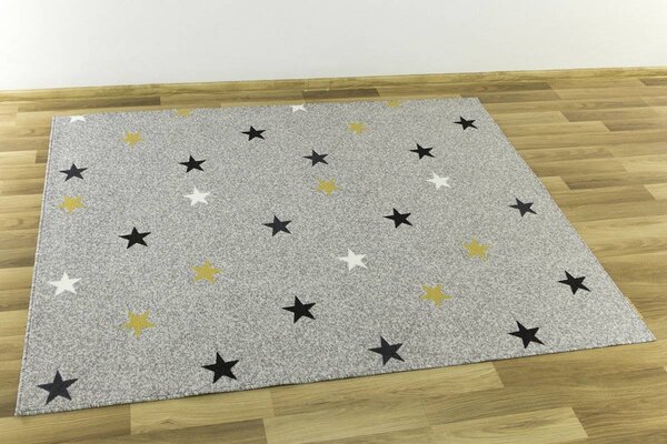 Balta Kusový koberec Stars Mix Hvězdy světle šedý Rozměr: 150x300 cm