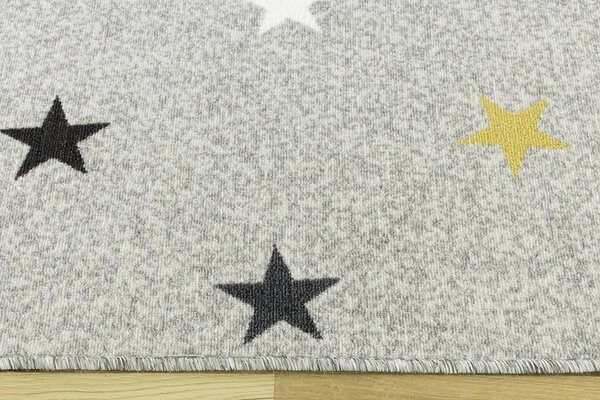 Balta Kusový koberec Stars Mix Hvězdy světle šedý Rozměr: 150x300 cm
