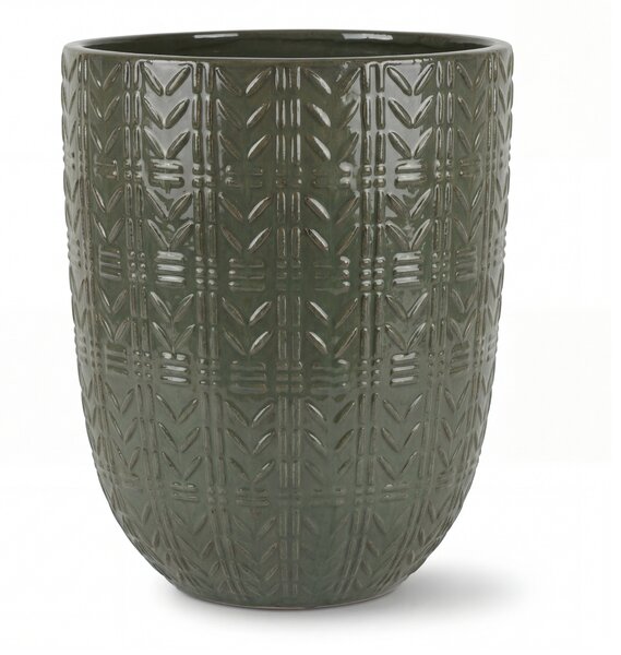 Keramicky květináč Mercure - Khaki XL (39 x 51 cm)