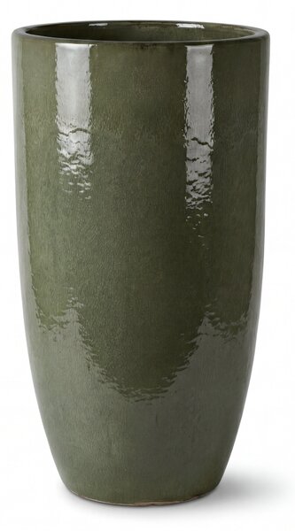 Vysoký keramický květináč Eiffel2 - Khaki – ručně vyráběný květináč XXL (37 x 70 cm)