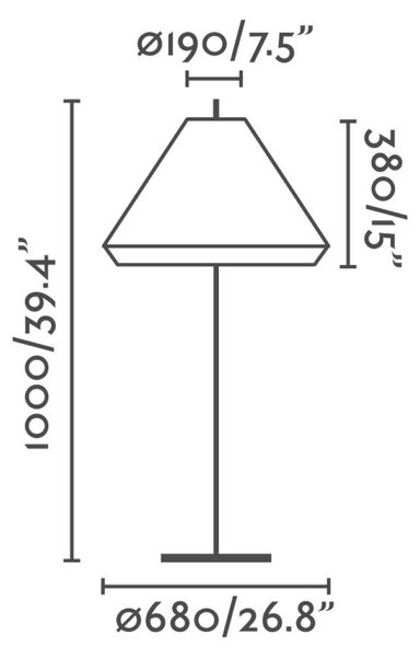 FARO SAIGON šedá/hnědá stojací lampa 1M W70