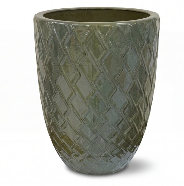 Vzorovaný keramický květináč Zeus 2 - Khaki L (30 x 44 cm)