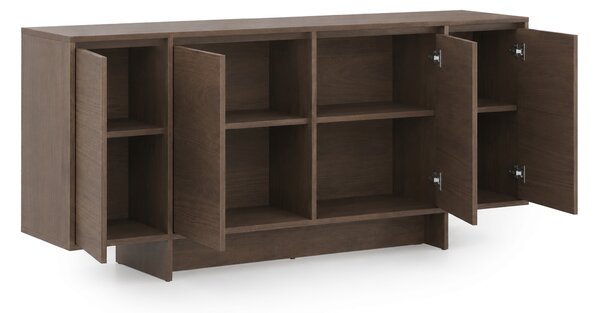 Čtyřdveřová komoda Zolia 180 cm na kuchyňském soklu - ořech elegant