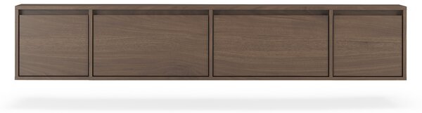 Závěsná TV skříňka Zolia 180 cm čtyřdveřová - ořech elegant