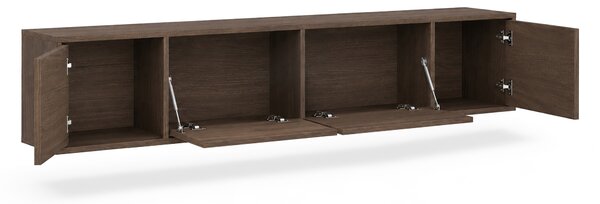 Závěsná TV skříňka Zolia 180 cm čtyřdveřová - ořech elegant