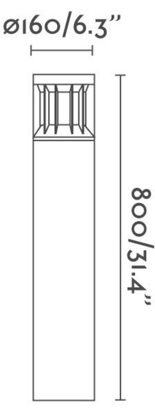 FARO SCREEN sloupková lampa, tmavě šedá, 2700K 360st 80cm