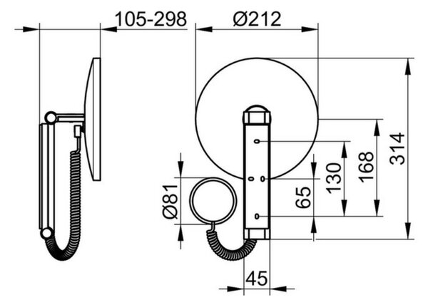 Keuco iLook_move - Kosmetické zrcadlo Ø 212 mm s LED osvětlením, chrom 17612019005