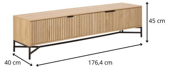 Actona TV stolek Jaipur 176 cm dub přírodní