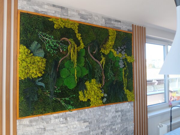 Exkluzivní mechový obraz s rostlinami 200cm x 100cm