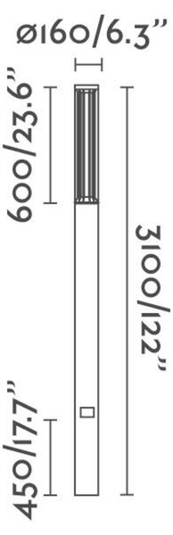 FARO SCREEN sloupková lampa, tmavě šedá, 3.1M 2700K 360st