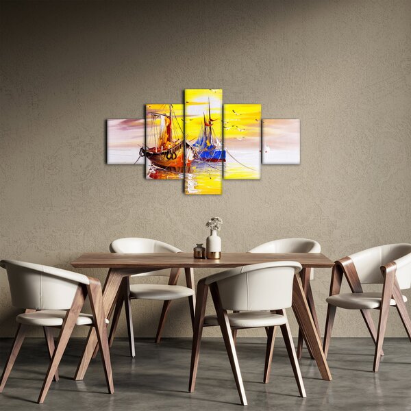 Obraz - Malba lodí (125x70 cm)