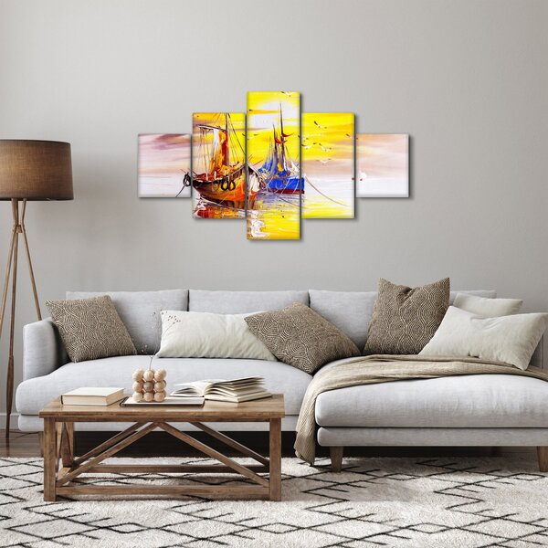 Obraz - Malba lodí (125x70 cm)
