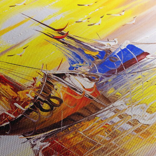 Obraz - Malba lodí (170x50 cm)
