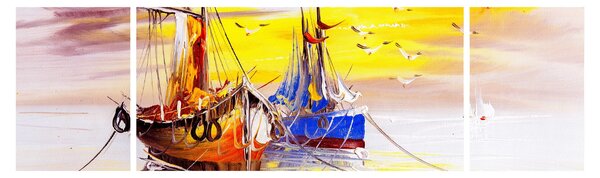 Obraz - Malba lodí (170x50 cm)
