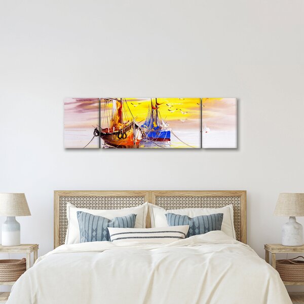 Obraz - Malba lodí (170x50 cm)