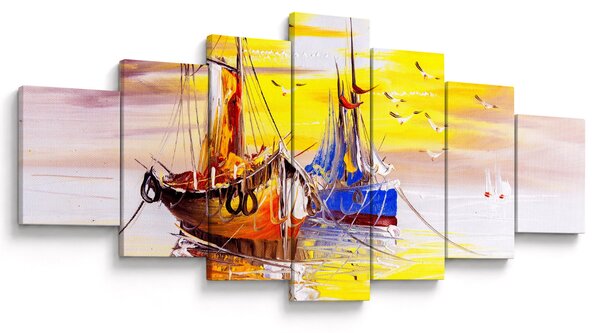 Obraz - Malba lodí (210x100 cm)