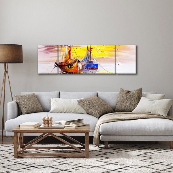 Obraz - Malba lodí (170x50 cm)