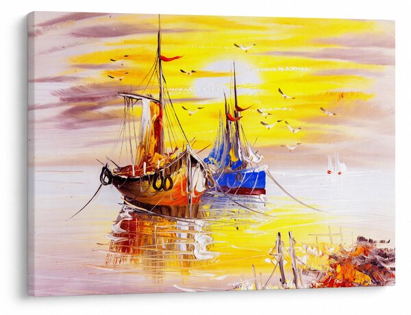 Obraz - Malba lodí (70x50 cm)