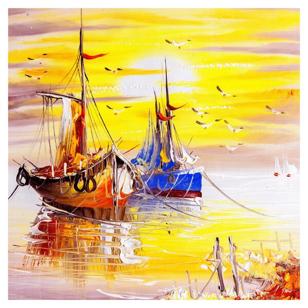 Obraz - Malba lodí (30x30 cm)