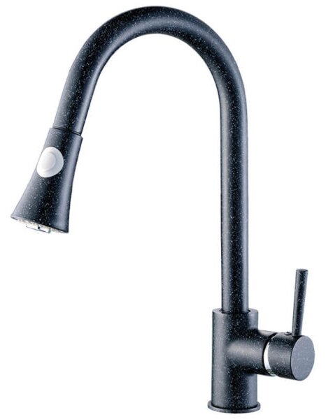Laveo Daru, kuchyňská baterie stojící h-410, černá, LAV-BLD_769D