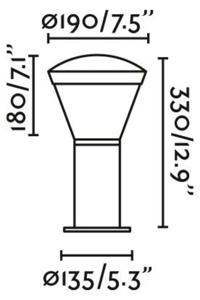 FARO SHELBY LED sloupková lampa, tmavě šedá, h 32.5cm