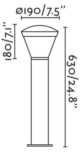 FARO SHELBY LED sloupková lampa, tmavě šedá, h 62.5cm