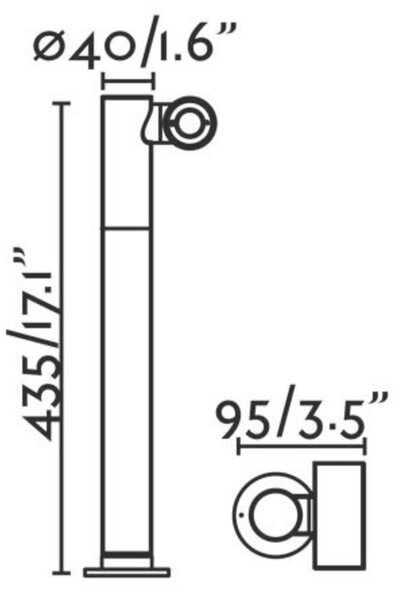FARO SPY-2 sloupková lampa, tmavě šedá