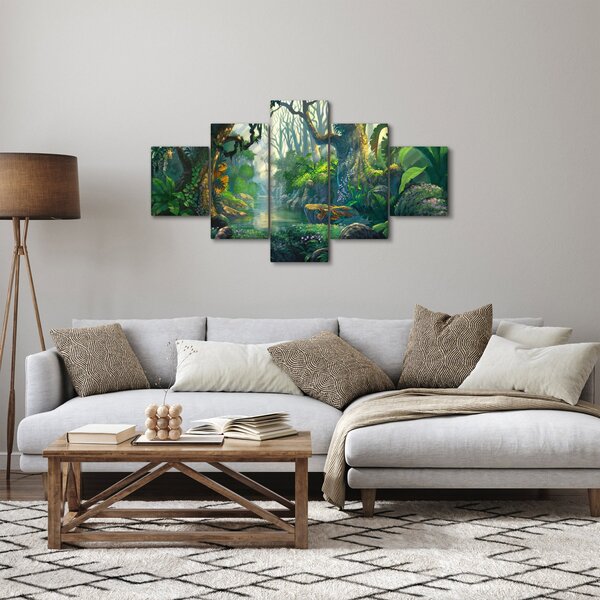 Obraz - Ilustrace tropického lesu (125x70 cm)