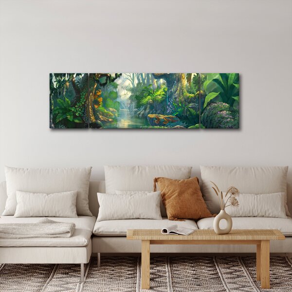 Obraz - Ilustrace tropického lesu (170x50 cm)
