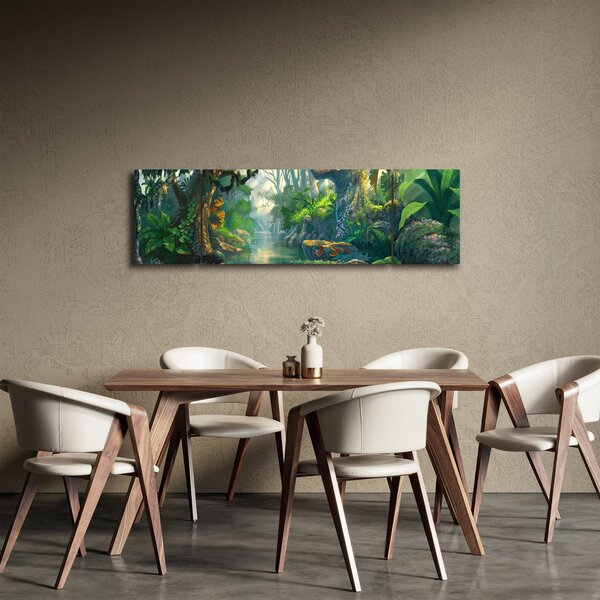 Obraz - Ilustrace tropického lesu (170x50 cm)