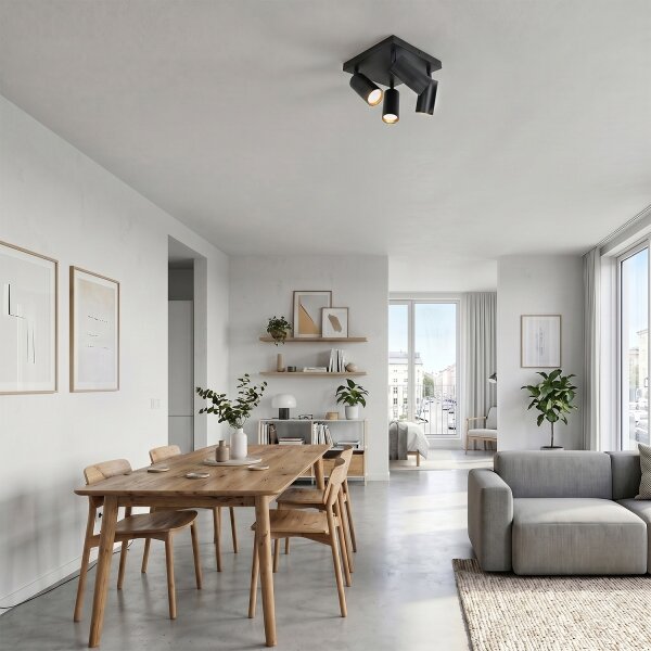 Brilagi - Bodové svítidlo SELE SQUARE 4xGU10/30W/230V černá/zlatá
