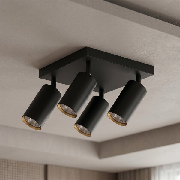 Brilagi - Bodové svítidlo SELE SQUARE 4xGU10/30W/230V černá/zlatá