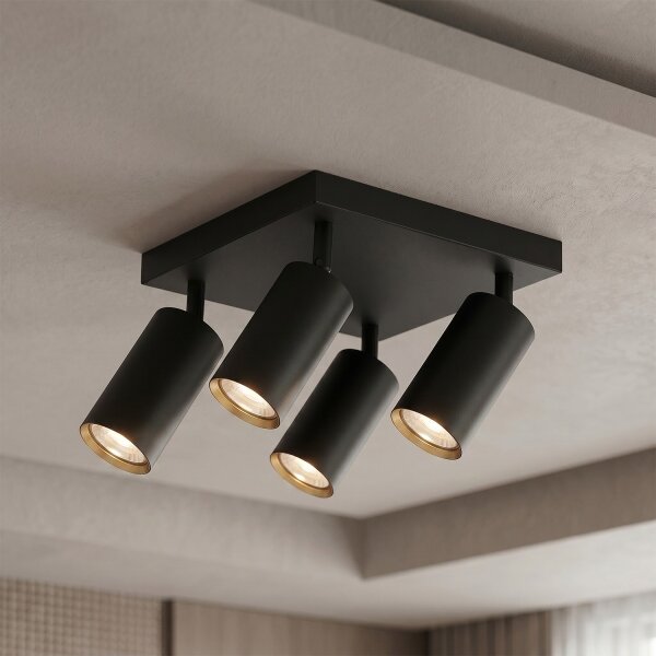 Brilagi - Bodové svítidlo SELE SQUARE 4xGU10/30W/230V černá/zlatá