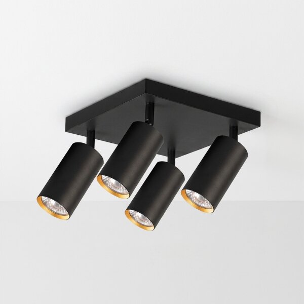Brilagi - Bodové svítidlo SELE SQUARE 4xGU10/30W/230V černá/zlatá