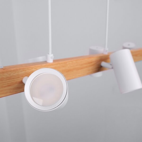 Brilagi - Lustr na lanku SELE 6xGU10/30W/230V bílá/dekor dubu