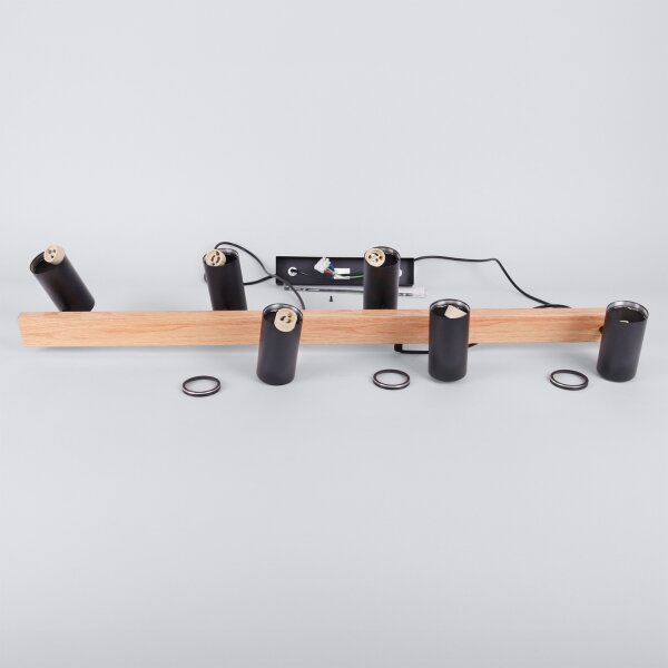 Brilagi - Lustr na lanku SELE 6xGU10/30W/230V černá/dekor dubu
