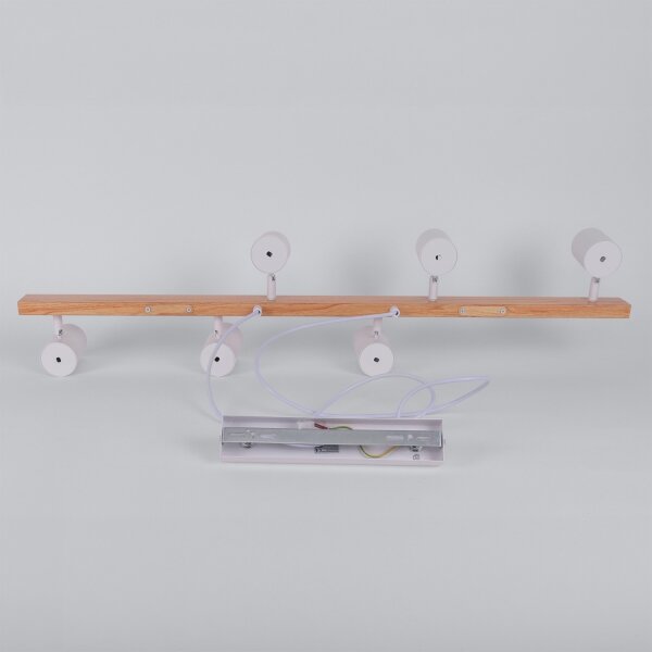 Brilagi - Lustr na lanku SELE 6xGU10/30W/230V bílá/dekor dubu