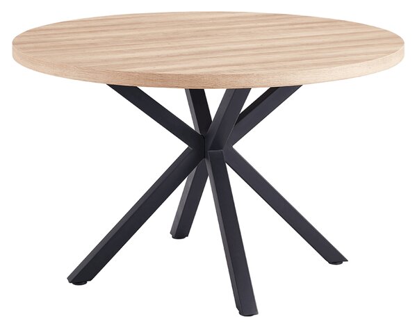 KONDELA Jedálenský stůl, dub sonoma / čierna, průměr 120 cm, MEDOR