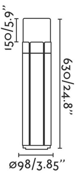 FARO TRAM sloupková lampa, tmavě šedá, h 63cm